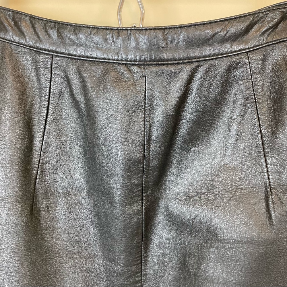 Vintage Neiman Marcus Exclusive NM Only Black Leather Pencil Skirt - Picture 2 of 10